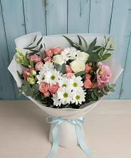 Букет цветов из:  Розы, Лизиантусы и Хризантемы в Заолешенке