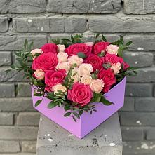 Цветочная композиция из Розы в коробке #REPLACE_PRED# Заолешенке