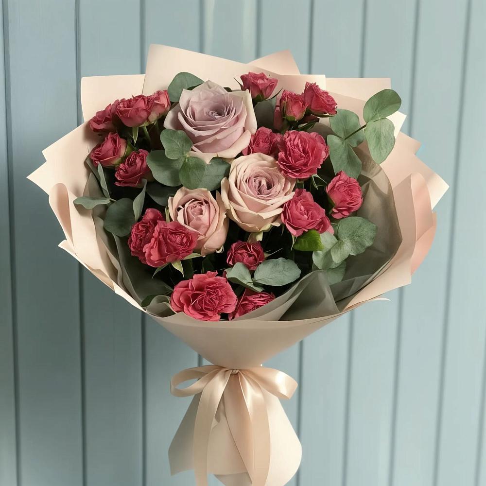 Букет цветов из: Гвоздики и Розы в Заолешенке