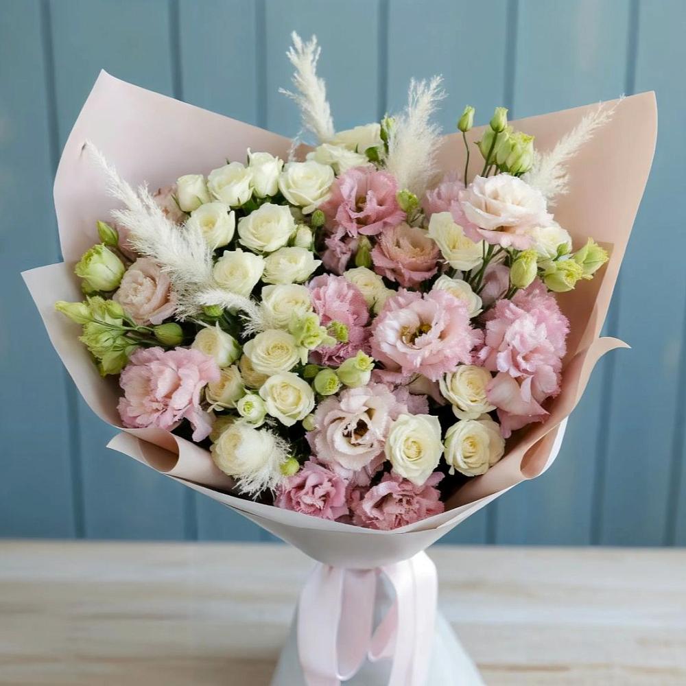 Букет цветов из: Альстромерии и Розы в Заолешенке