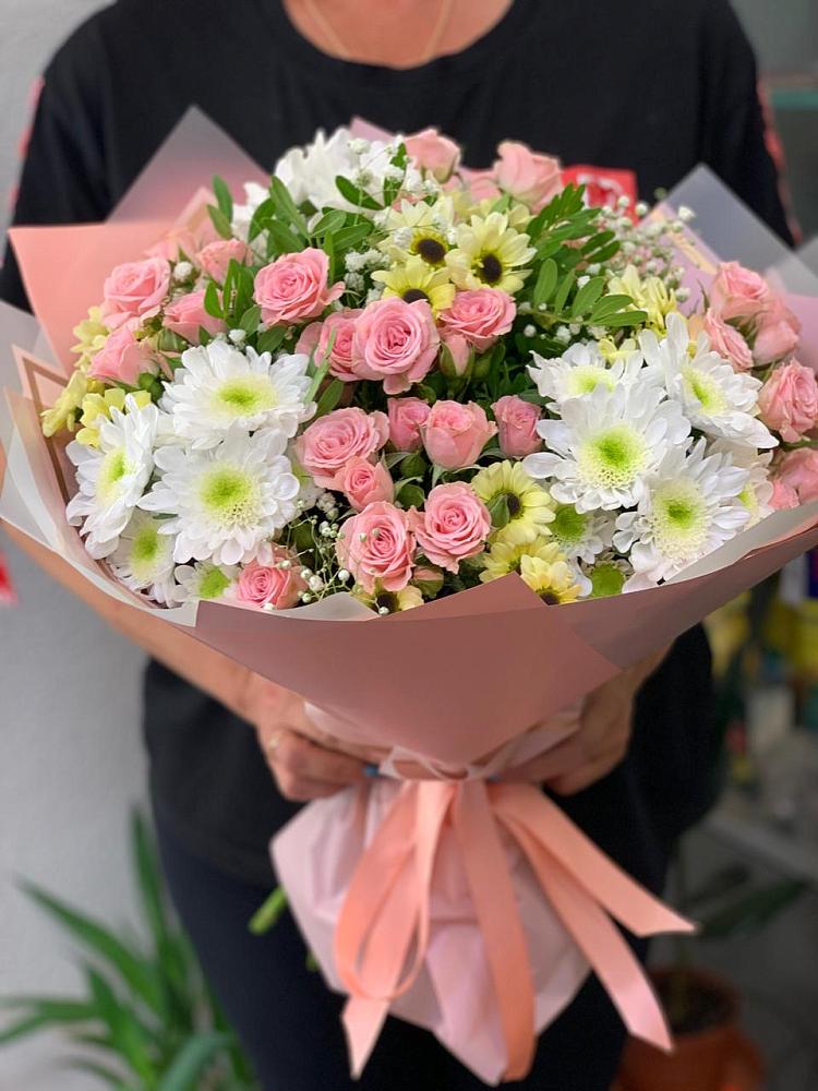 Букет цветов из: Розы и Хризантемы в Заолешенке