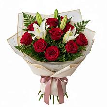 Букет цветов из:  Лилии и Розы в Заолешенке