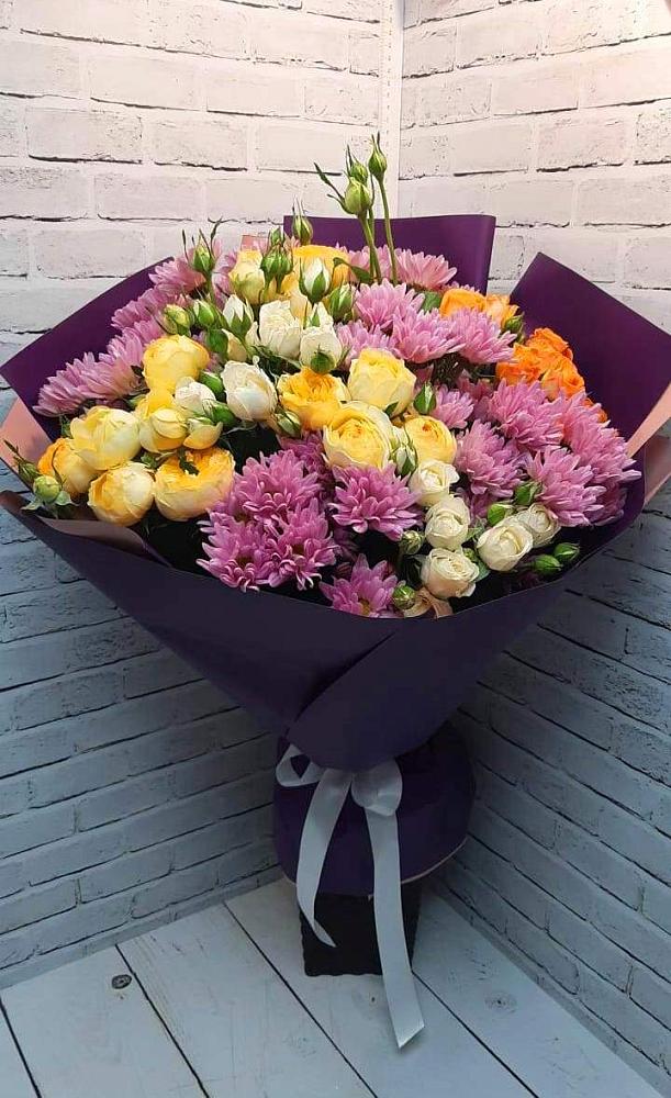 Букет цветов из: Хризантемы и Розы в Заолешенке