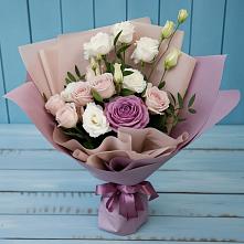 Букет цветов из:  Розы и Лизиантусы в Заолешенке