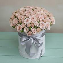 Цветочная композиция из Розы в шляпной коробке в Заолешенке