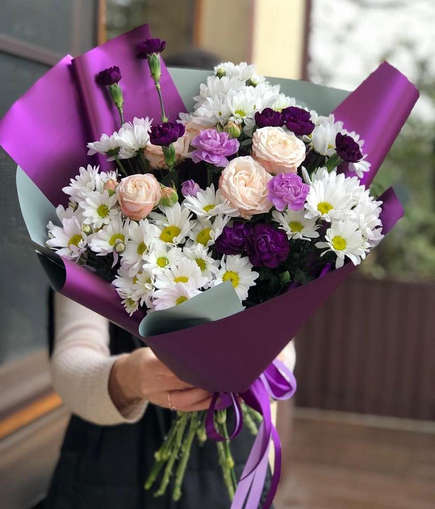 Букет цветов из: Хризантемы, Гвоздики и Розы в Заолешенке