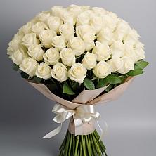 Букет 101 беля роза Белоснежка в Заолешенке