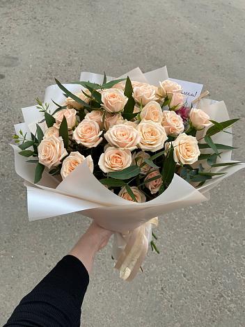 Букет Кремовые розы Латте в Заолешенке