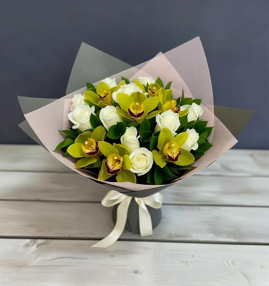 Букет цветов из: Орхидеи и Розы в Заолешенке