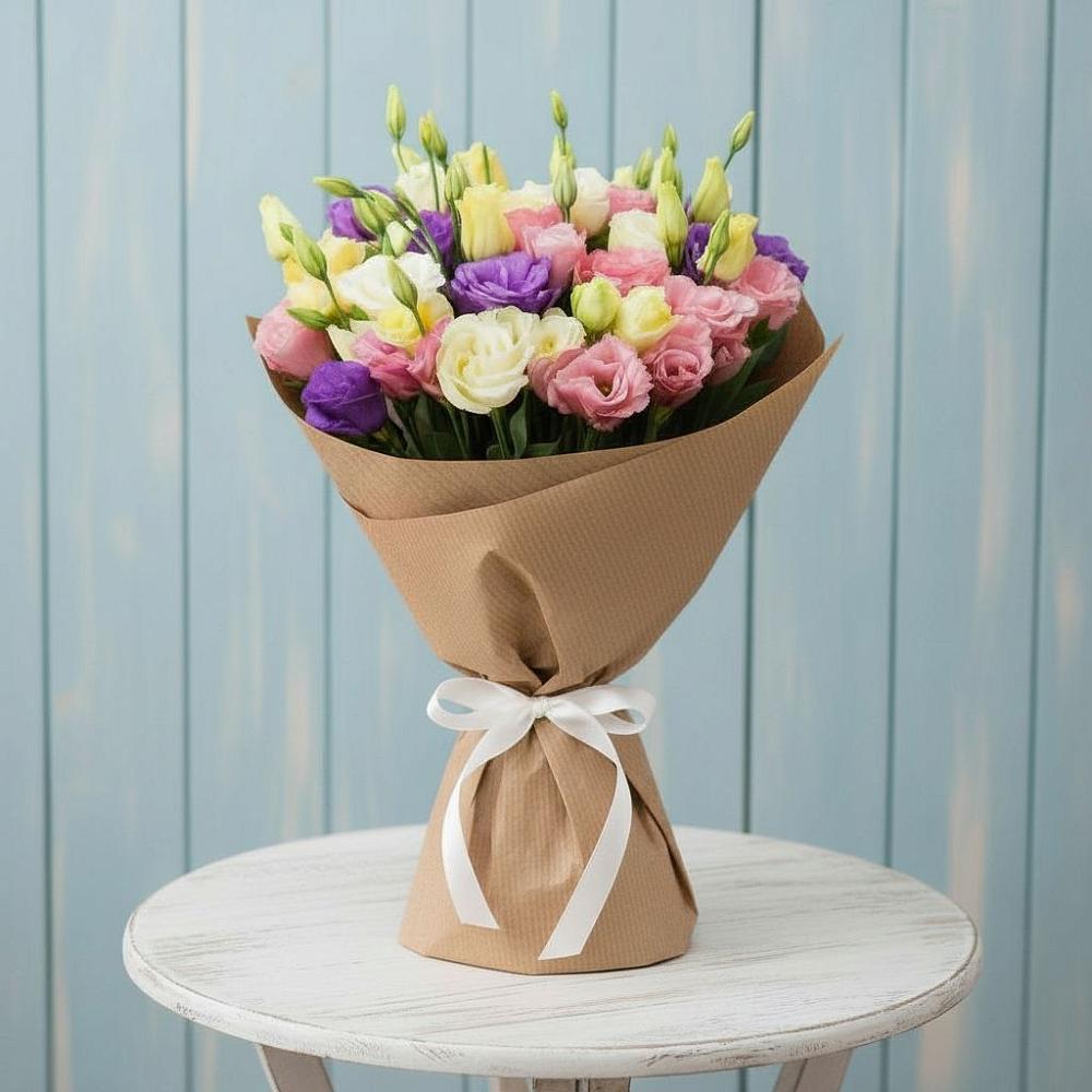 Букет цветов из: Лизиантусы в Заолешенке