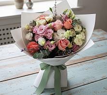 Букет цветов из:  Розы, Лизиантусы и Гвоздики #REPLACE_PRED# Заолешенке