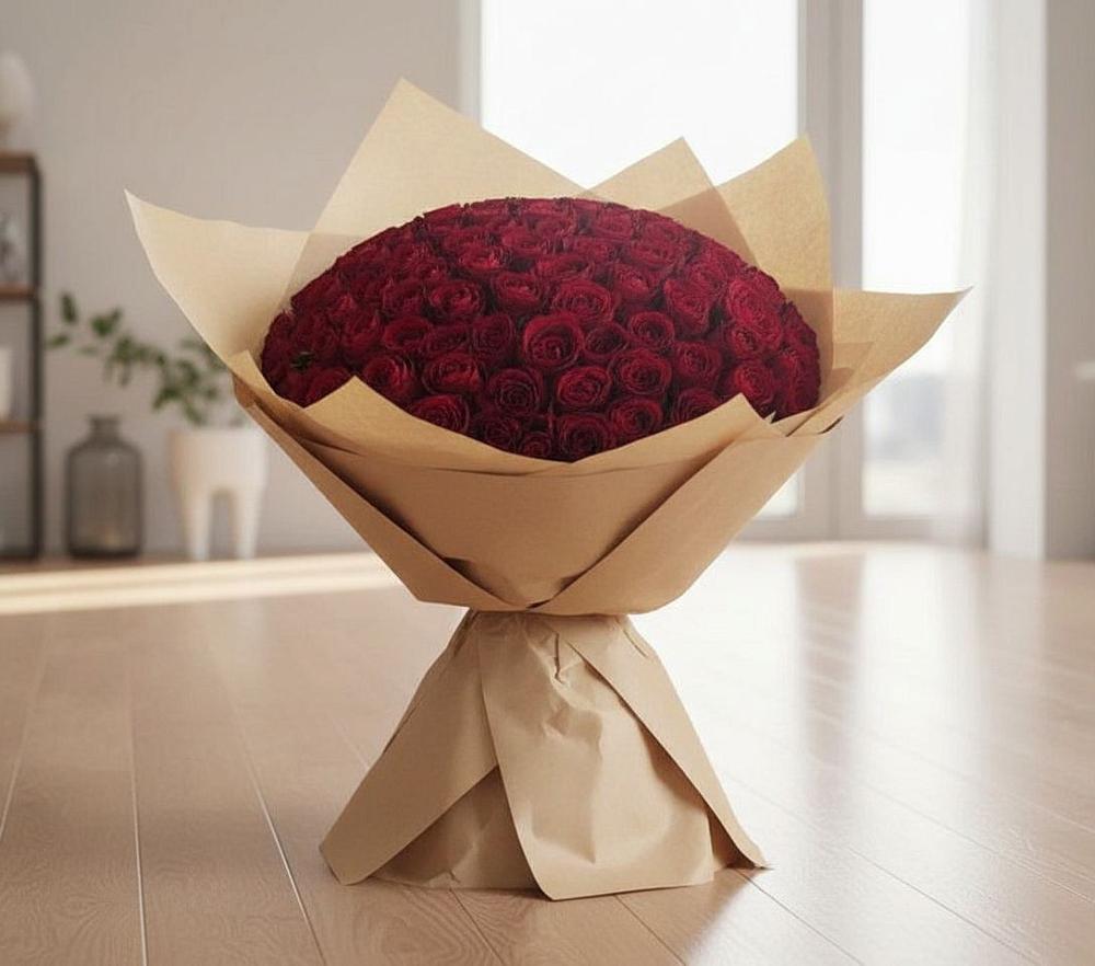 Букет 101 Красная роза в Заолешенке