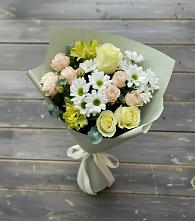 Букет цветов из:  Альстромерии, Розы и Хризантемы в Заолешенке
