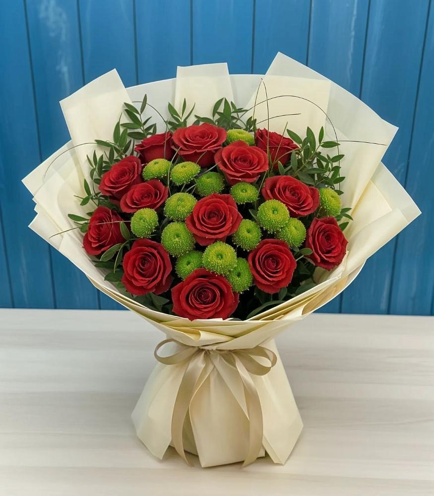 Букет цветов из: Розы и Хризантемы в Заолешенке