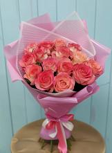 Букет 15 Розовых роз Равель в Заолешенке